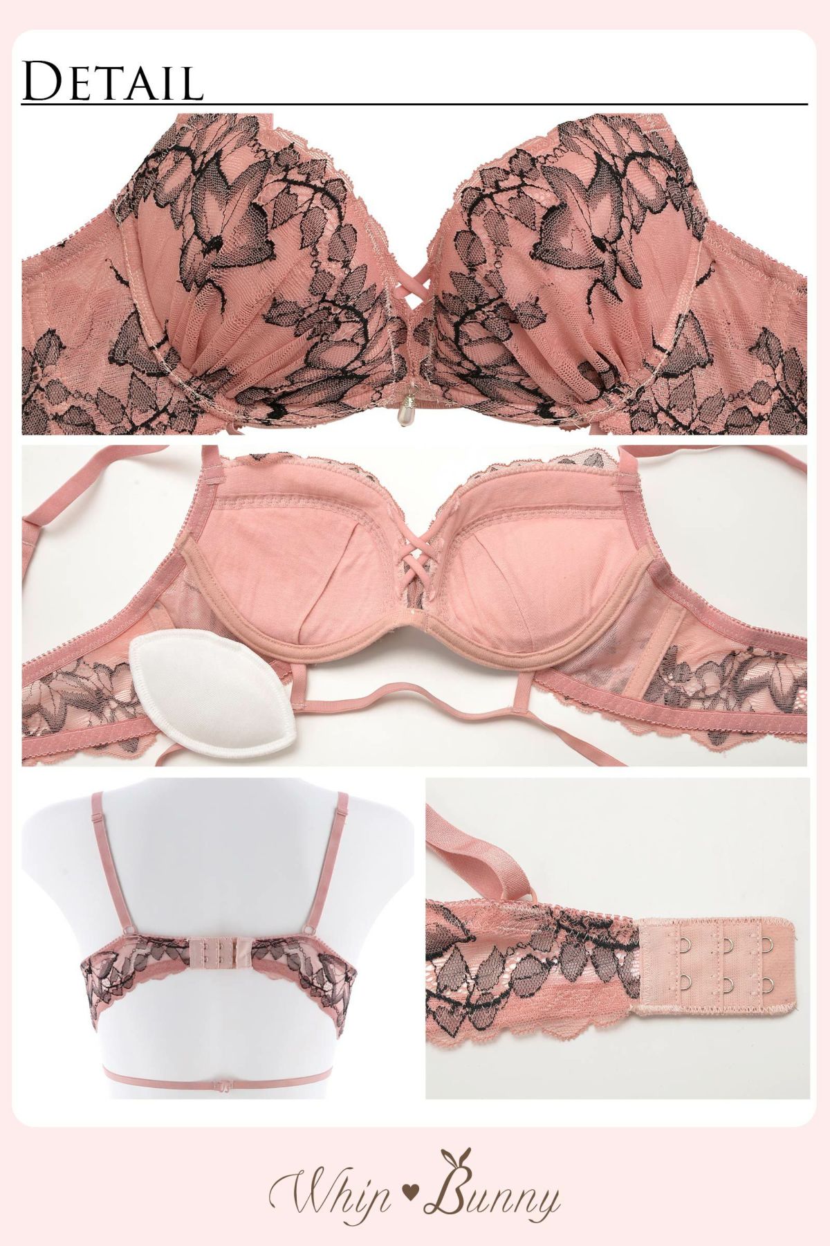 Crosscode Grace Flower Bra&Shorts / Pink クロスコードグレースフラワー ブラ＆ショーツ /  ピンク【LB5500】